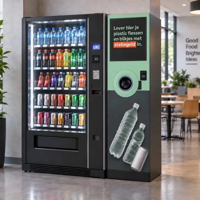 De SLIM binnen, direct naast een vendingautomaat